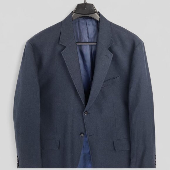TravelSmith Men's Navy Blue 2 Button Sports Coat Blazer 48R - Picture 2 of 14